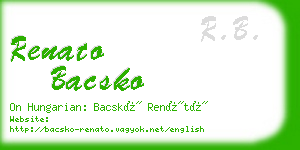 renato bacsko business card